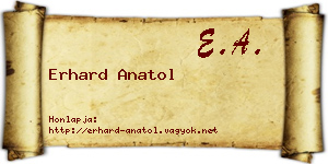 Erhard Anatol névjegykártya